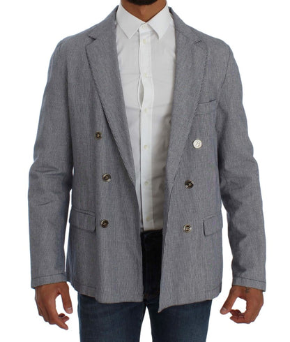 Елегантний двобортний синій піджак Master Coat