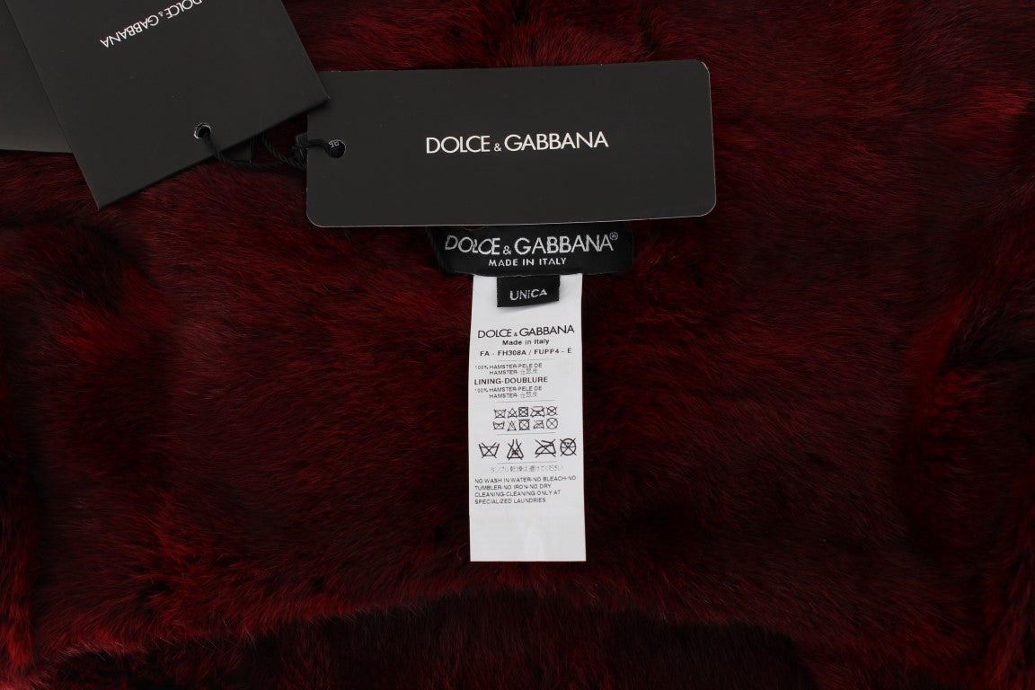 Розкішний хутряний хутровий шарф із капюшоном Dolce &amp; Gabbana