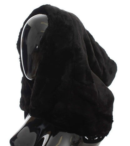 Шарф Dolce &amp; Gabbana Chic Black Weasel з капюшоном