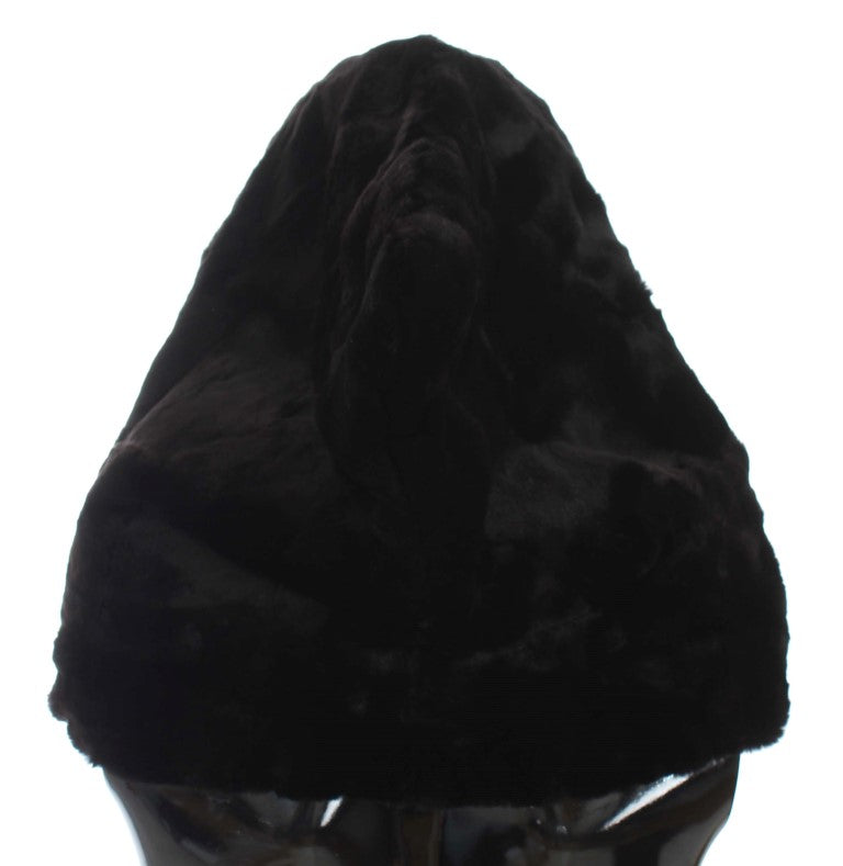 Шарф Dolce &amp; Gabbana Chic Black Weasel з капюшоном