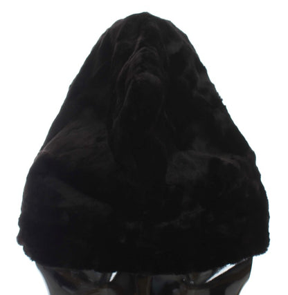 Шарф Dolce &amp; Gabbana Chic Black Weasel з капюшоном