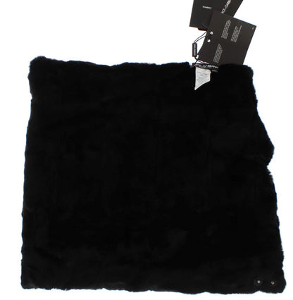 Шарф Dolce &amp; Gabbana Chic Black Weasel з капюшоном