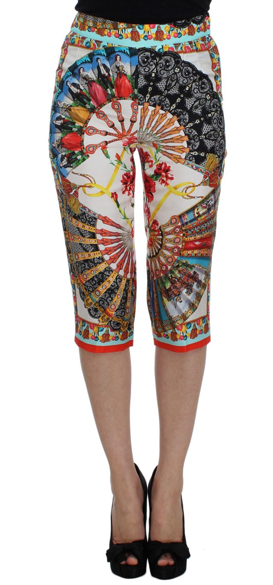 Шовкові капрі Dolce &amp; Gabbana Multicolor Majolica