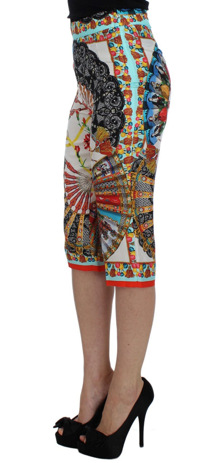 Шовкові капрі Dolce &amp; Gabbana Multicolor Majolica