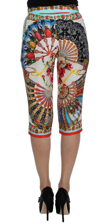 Шовкові капрі Dolce &amp; Gabbana Multicolor Majolica