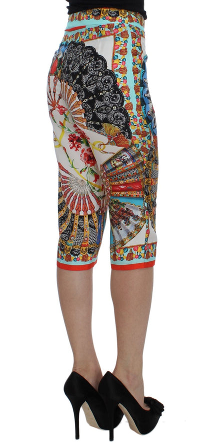 Шовкові капрі Dolce &amp; Gabbana Multicolor Majolica