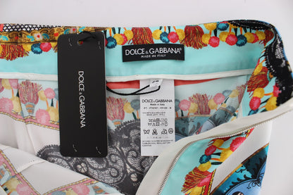 Шовкові капрі Dolce &amp; Gabbana Multicolor Majolica