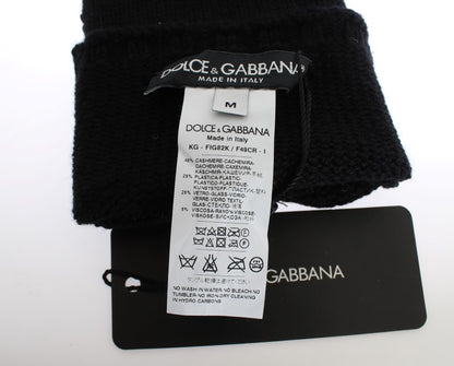 Кашемірові рукавички без пальців Dolce &amp; Gabbana, прикрашені паєтками