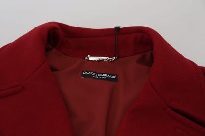 Елегантний червоний двобортний вовняний жакет Dolce &amp; Gabbana