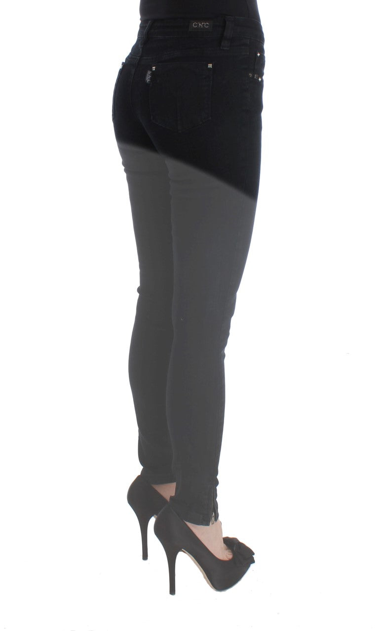 Костюм National Sleek Black Slim Fit Дизайнерські джинси