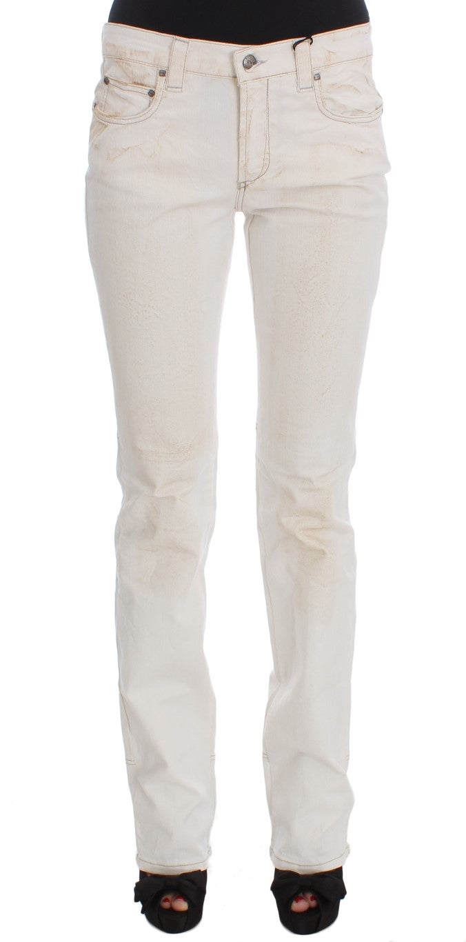 Костюм National Chic Білі дизайнерські джинси Slim Fit
