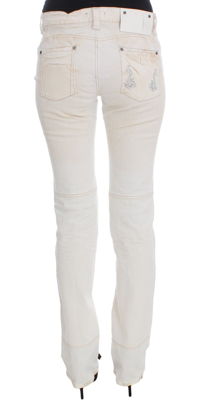 Костюм National Chic Білі дизайнерські джинси Slim Fit