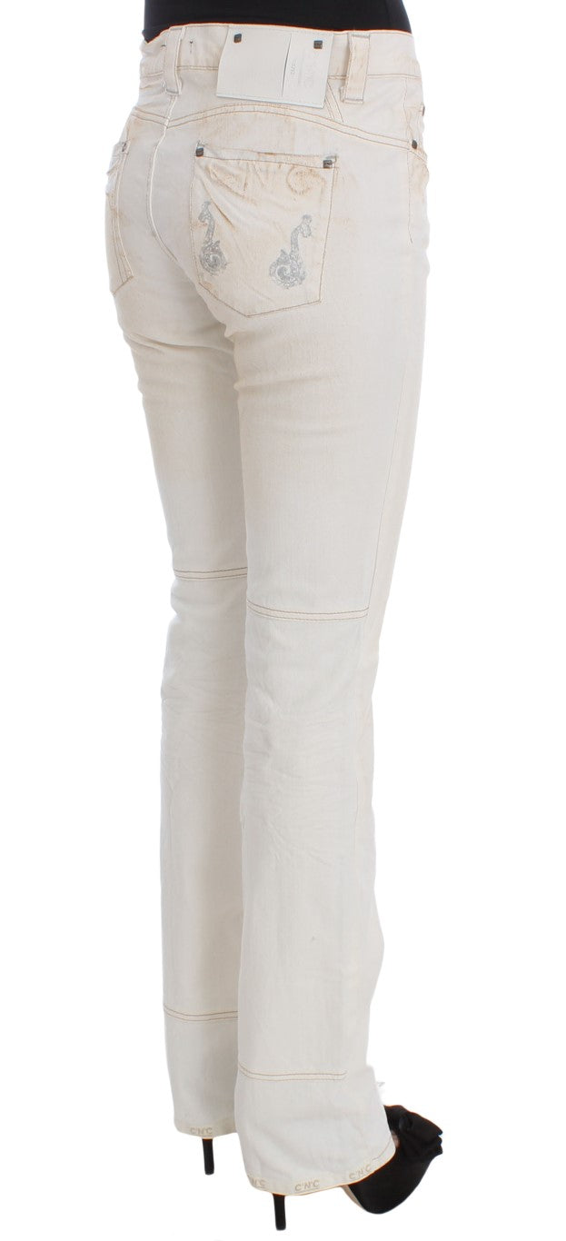 Костюм National Chic Білі дизайнерські джинси Slim Fit