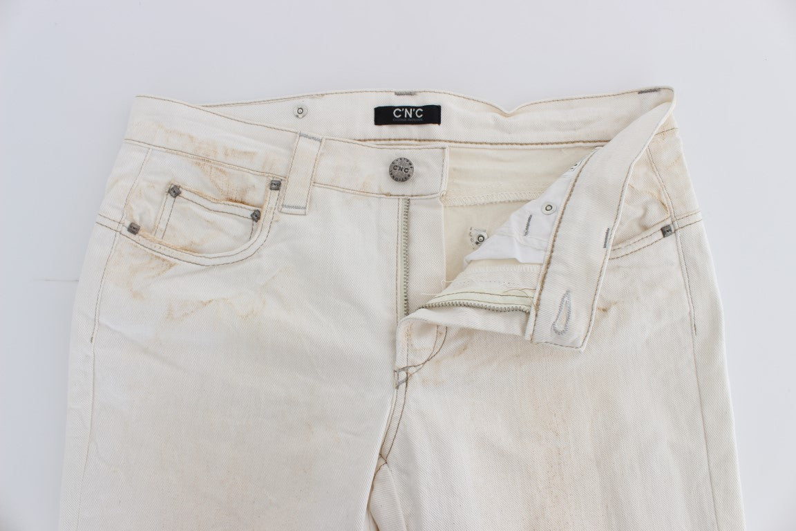 Костюм National Chic Білі дизайнерські джинси Slim Fit