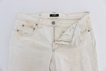 Костюм National Chic Білі дизайнерські джинси Slim Fit