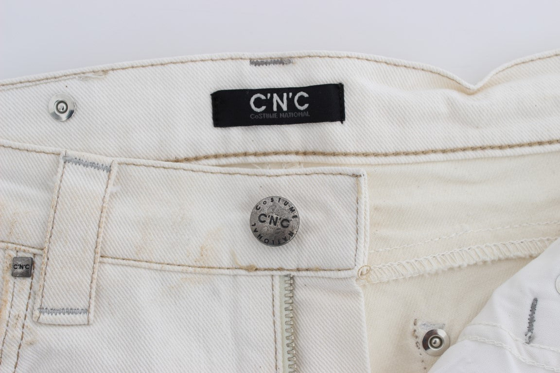 Костюм National Chic Білі дизайнерські джинси Slim Fit