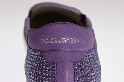 Модні елегантні фіолетові кросівки зі стразами Dolce &amp; Gabbana