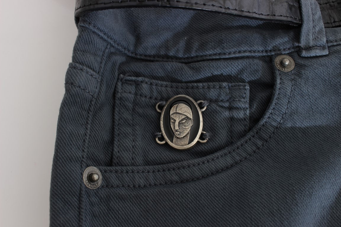 Стильні італійські джинси John Galliano Slim Fit у шикарному синьому кольорі