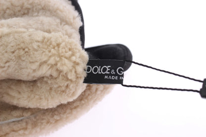 Елегантні сірі вовняні рукавички Dolce &amp; Gabbana з шипами
