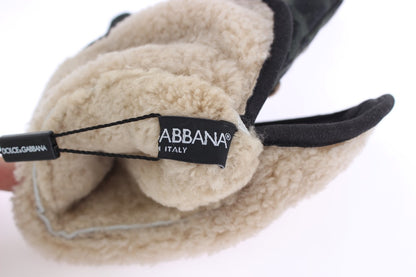 Елегантні сірі вовняні рукавички Dolce &amp; Gabbana з шипами