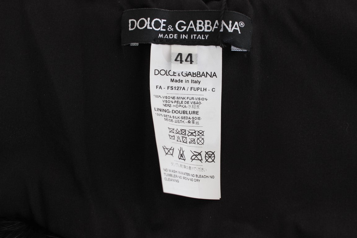 Елегантний хутровий шарф на плечі з чорної норки Dolce &amp; Gabbana