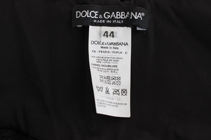 Елегантний хутровий шарф на плечі з чорної норки Dolce &amp; Gabbana