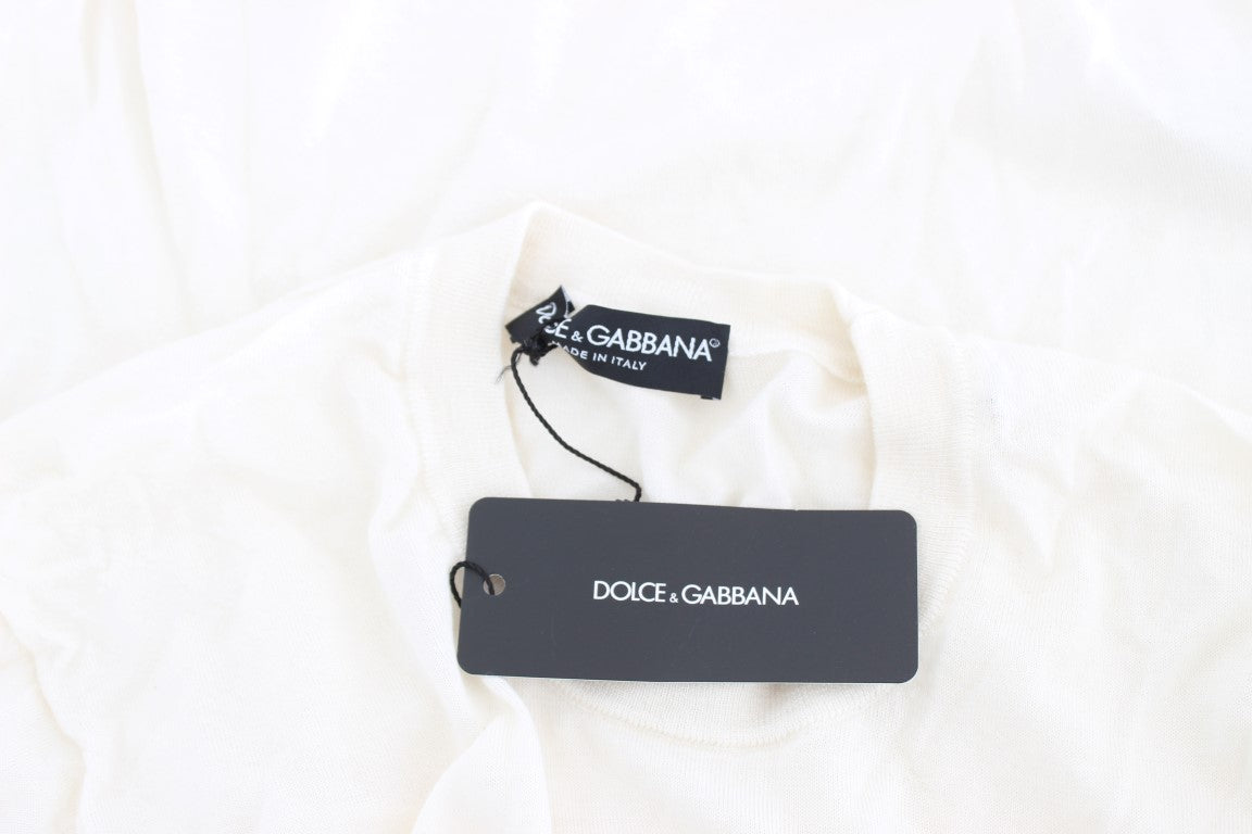 Елегантний білий кашеміровий светр Dolce &amp; Gabbana