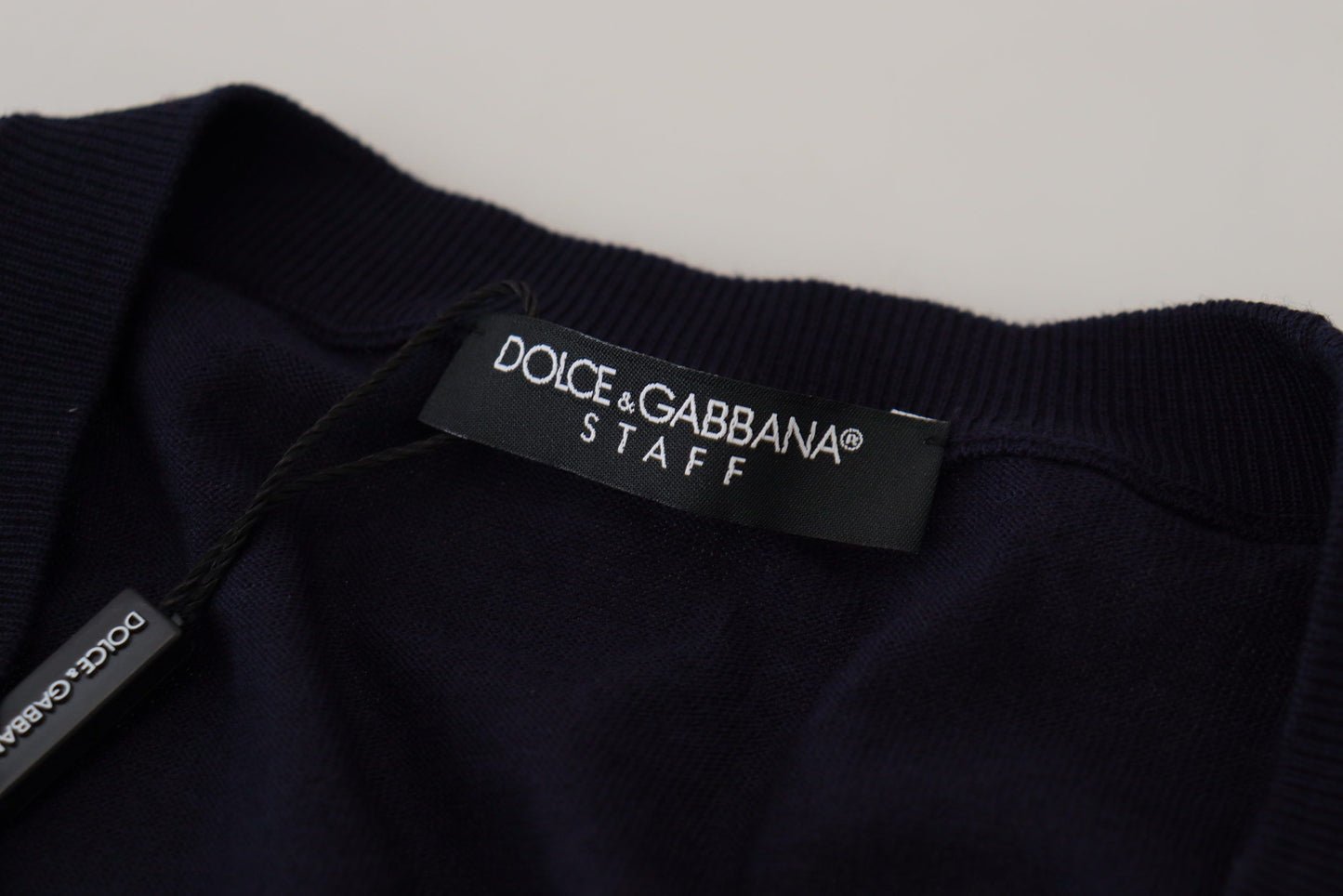 Синій елегантний вовняний светр Dolce &amp; Gabbana