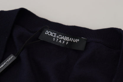 Синій елегантний вовняний светр Dolce &amp; Gabbana