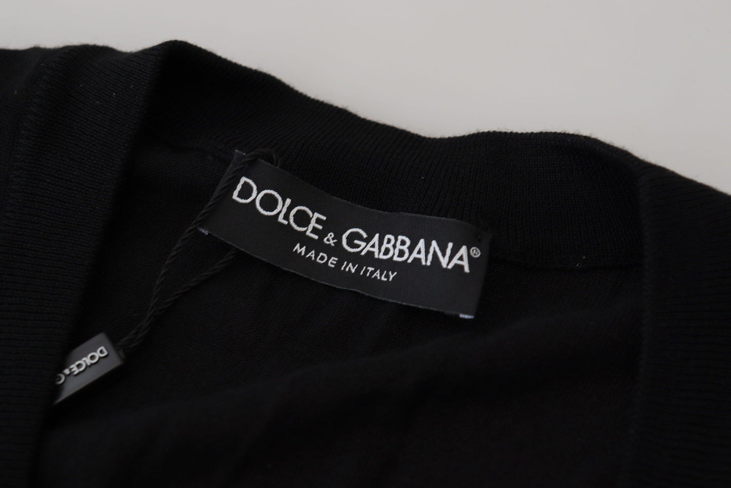 Елегантний вовняний чорний кардиган на ґудзиках Dolce &amp; Gabbana