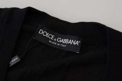 Елегантний вовняний чорний кардиган на ґудзиках Dolce &amp; Gabbana