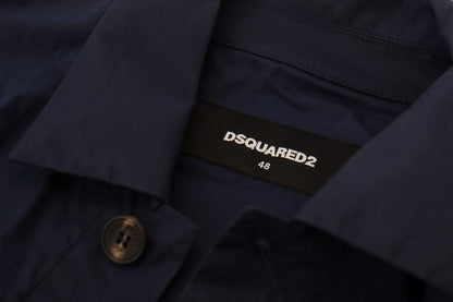 Витончена темно-синя бавовняна сорочка Dsquared²