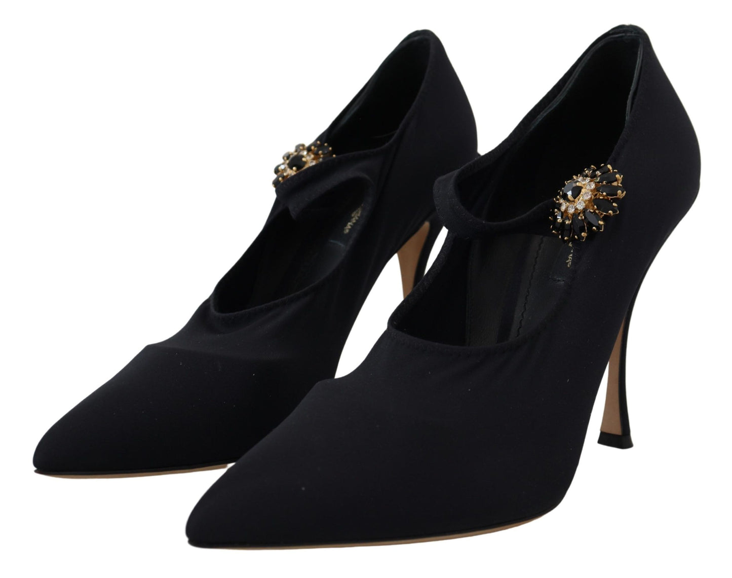 Чорні туфлі Dolce &amp; Gabbana Chic Black Mary Jane з кристалами