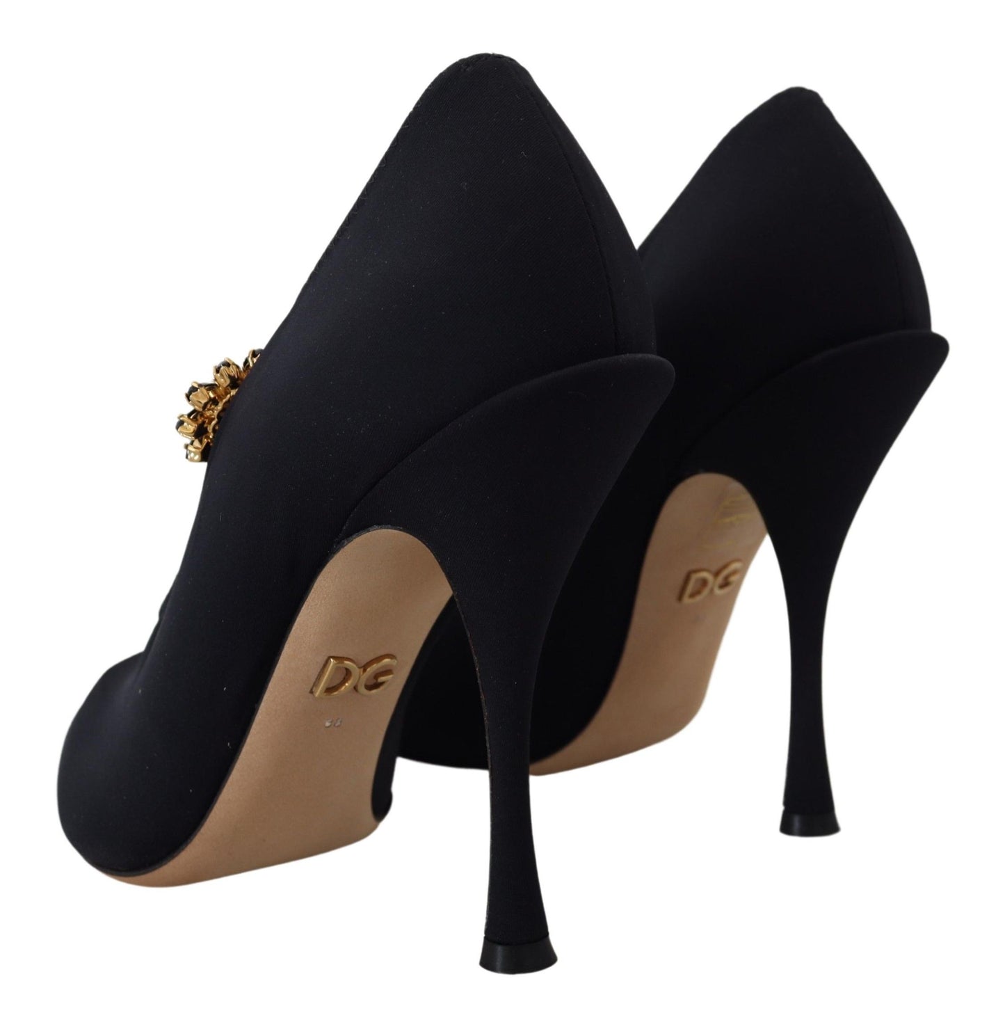 Чорні туфлі Dolce &amp; Gabbana Chic Black Mary Jane з кристалами