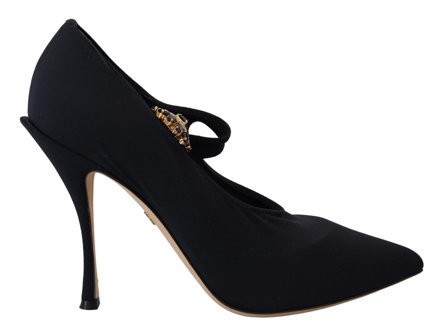 Чорні туфлі Dolce &amp; Gabbana Chic Black Mary Jane з кристалами