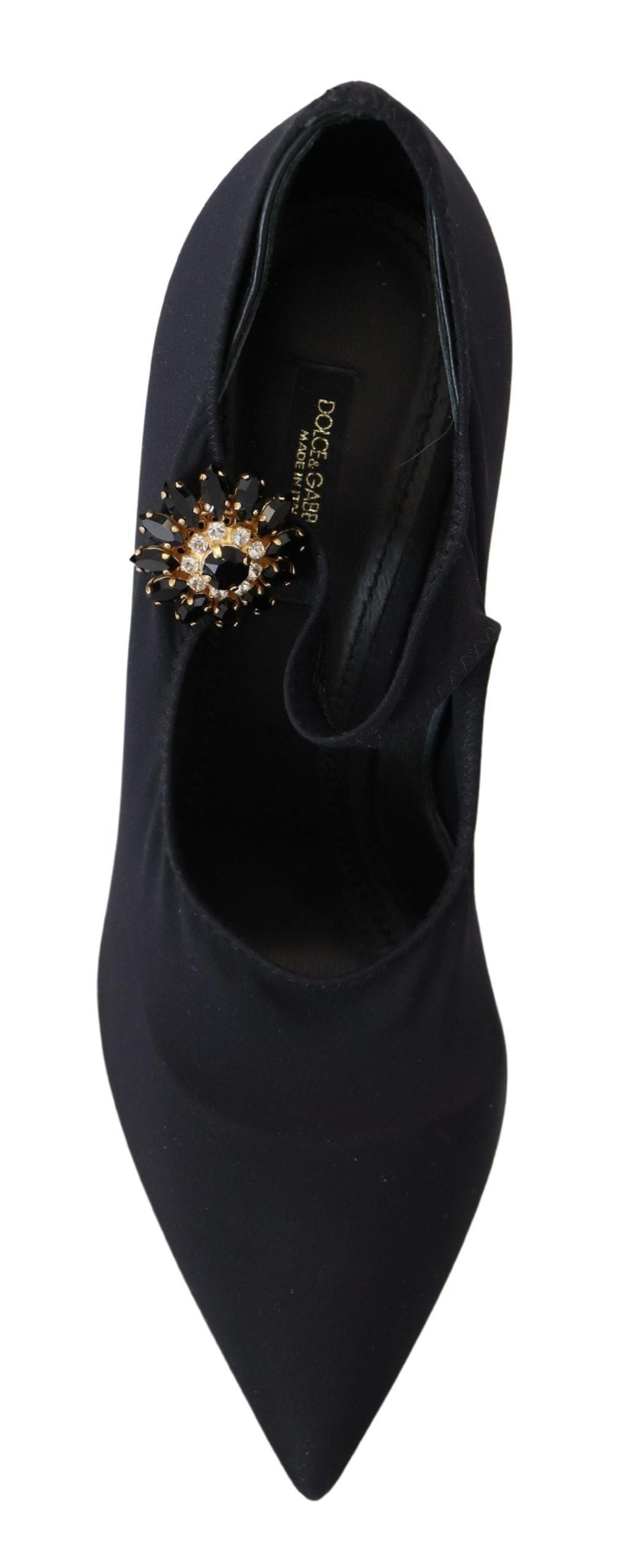 Чорні туфлі Dolce &amp; Gabbana Chic Black Mary Jane з кристалами
