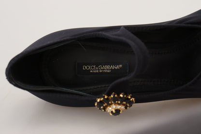 Чорні туфлі Dolce &amp; Gabbana Chic Black Mary Jane з кристалами