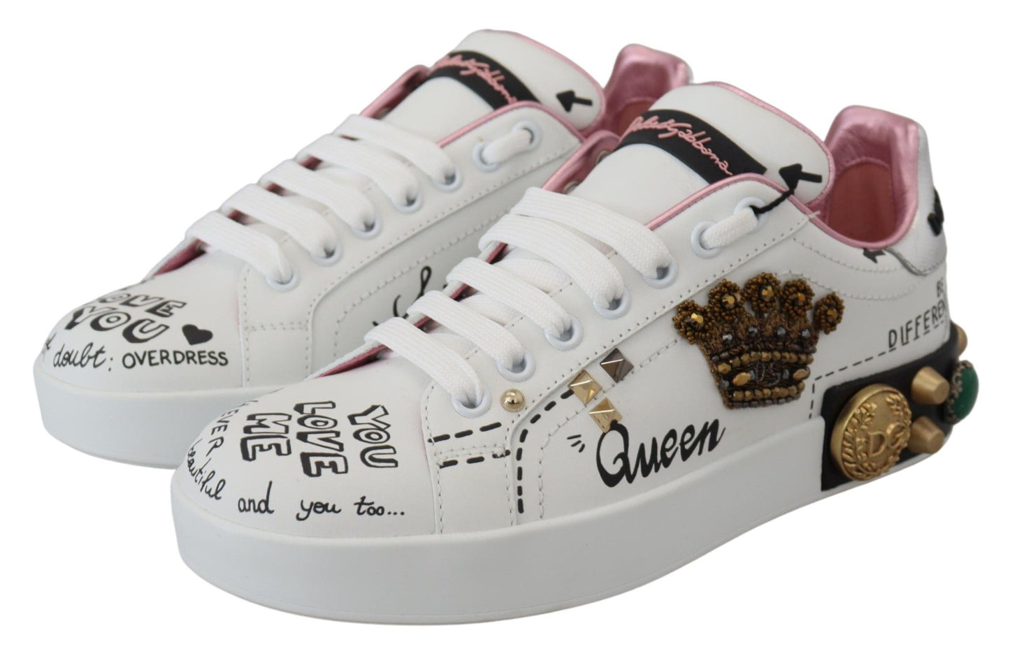Шикарні шкіряні кросівки Dolce &amp; Gabbana Queen Crown