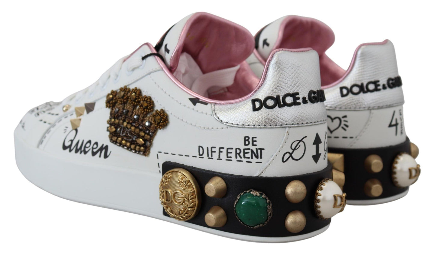 Шикарні шкіряні кросівки Dolce &amp; Gabbana Queen Crown
