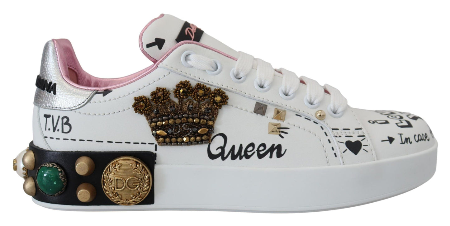 Шикарні шкіряні кросівки Dolce &amp; Gabbana Queen Crown