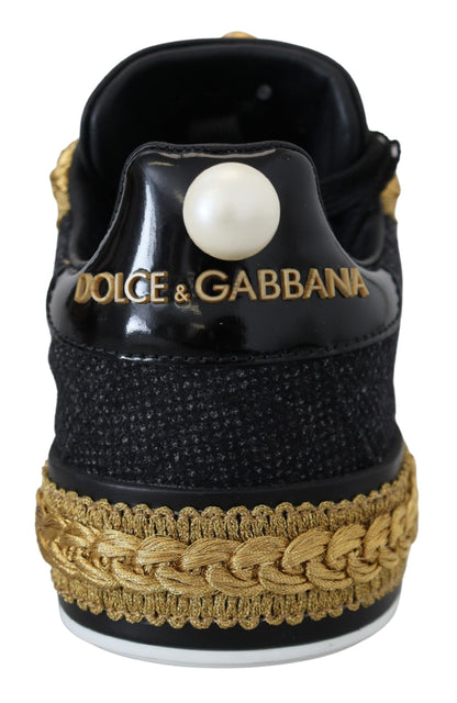 Елегантні чорні шкіряні кросівки Dolce &amp; Gabbana Portofino