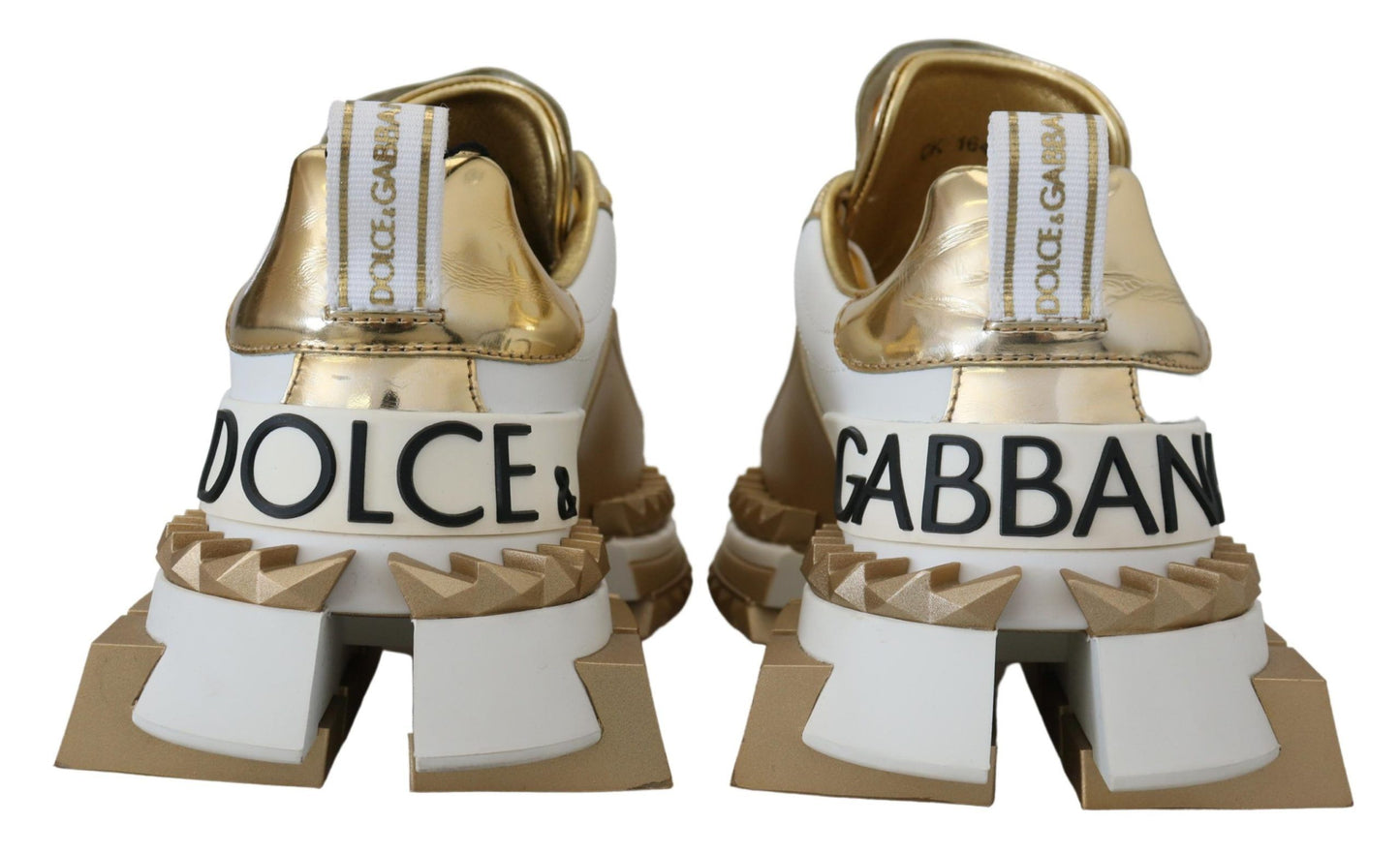 Елегантні біло-золоті шкіряні кросівки Dolce &amp; Gabbana