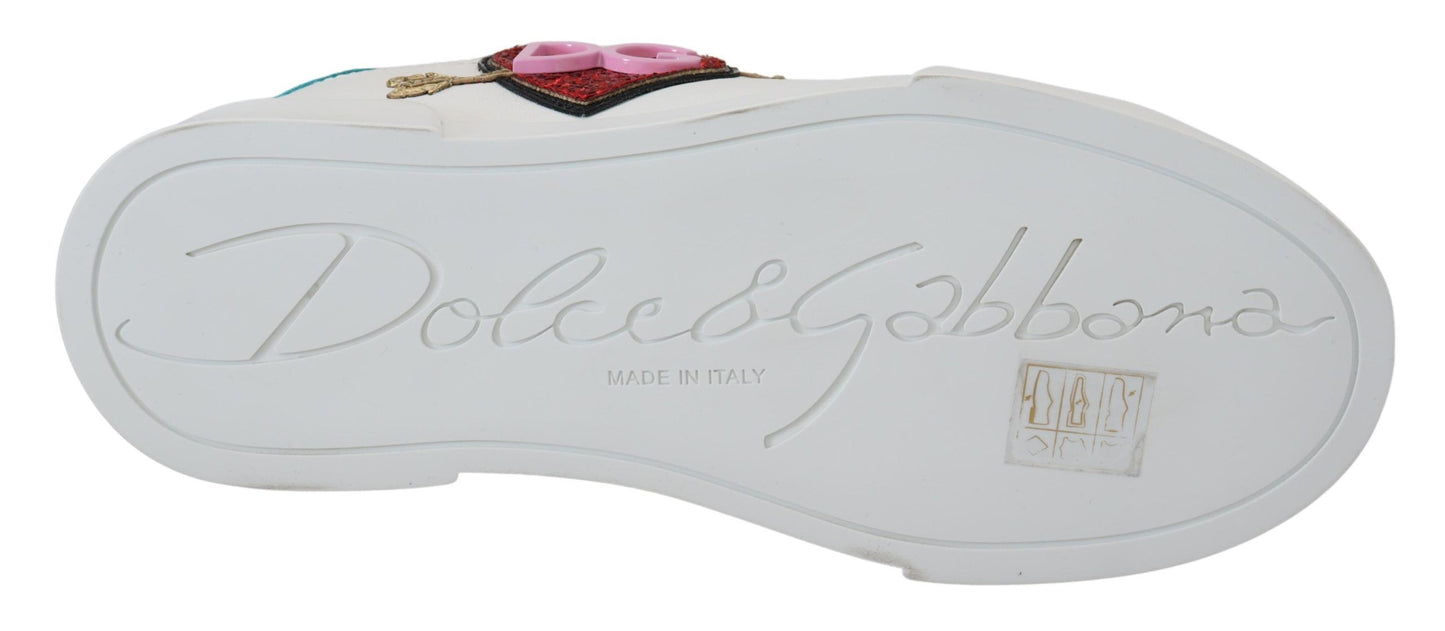 Елегантні білі шкіряні кросівки Dolce &amp; Gabbana Portofino
