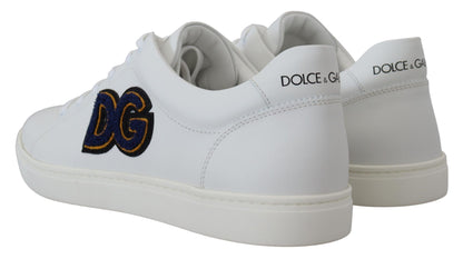 Елегантні білі шкіряні чоловічі кросівки Dolce &amp; Gabbana