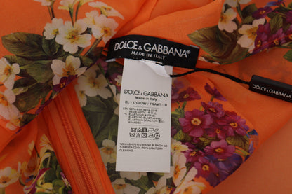 Елегантна шовкова блуза Dolce &amp; Gabbana з квітковим принтом із застібкою на спині