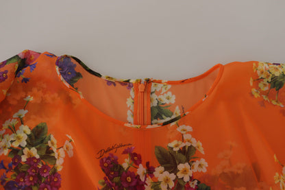 Елегантна шовкова блуза Dolce &amp; Gabbana з квітковим принтом із застібкою на спині