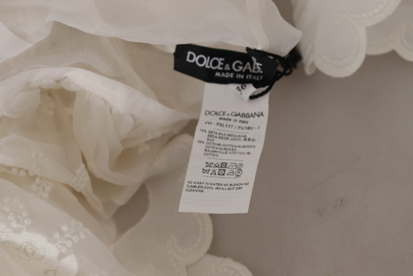 Елегантний білий мереживний шовково-бавовняний топ Dolce &amp; Gabbana