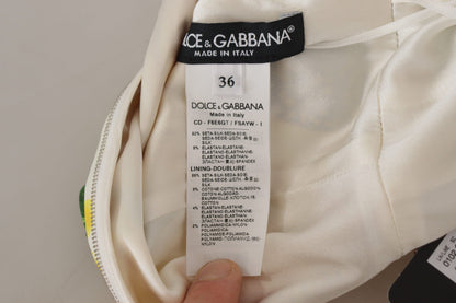 Елегантна біла сукня міді з квітковим принтом Dolce &amp; Gabbana