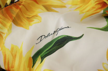 Елегантна біла сукня міді з квітковим принтом Dolce &amp; Gabbana