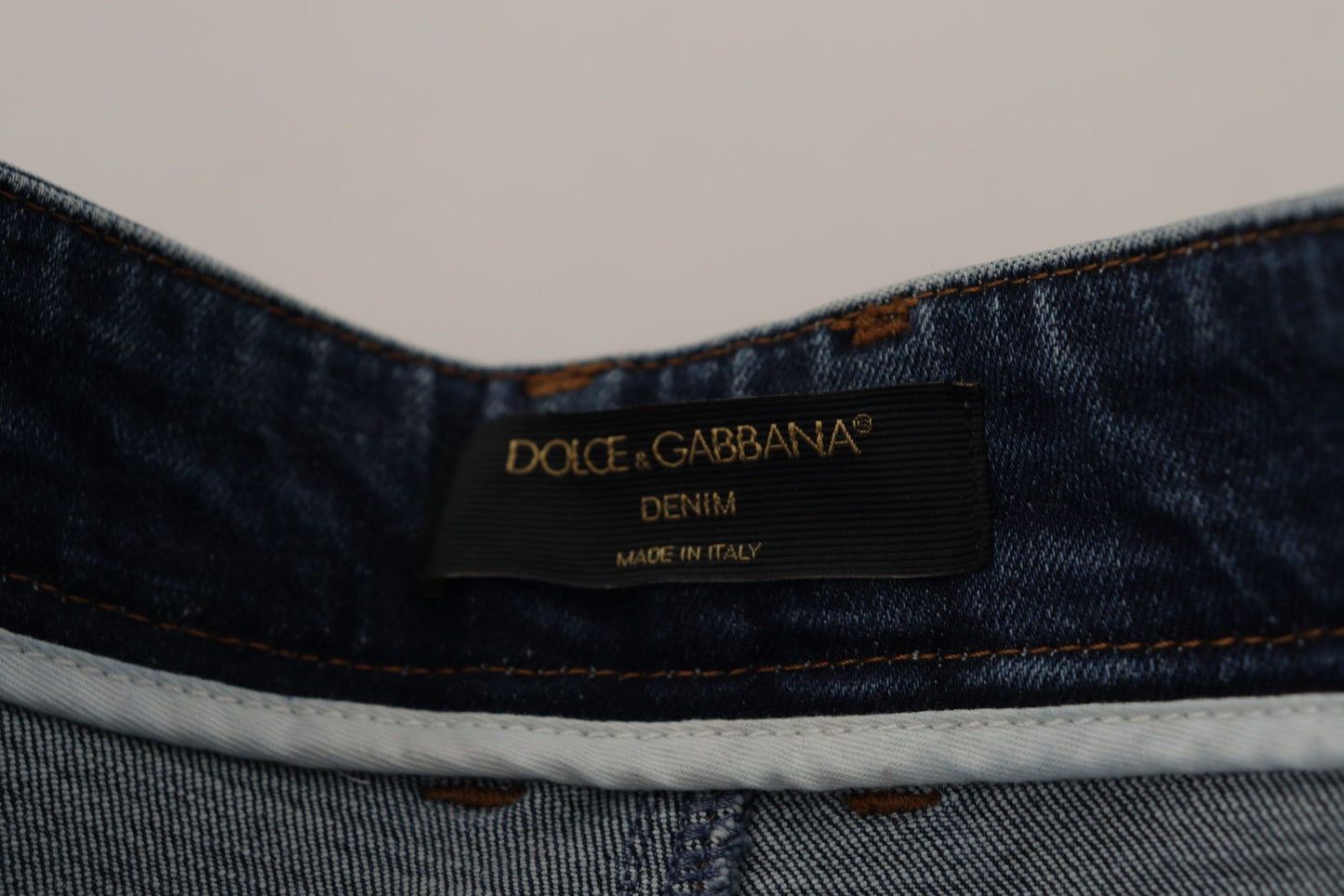Сині дизайнерські вузькі джинси Dolce &amp; Gabbana із високою талією